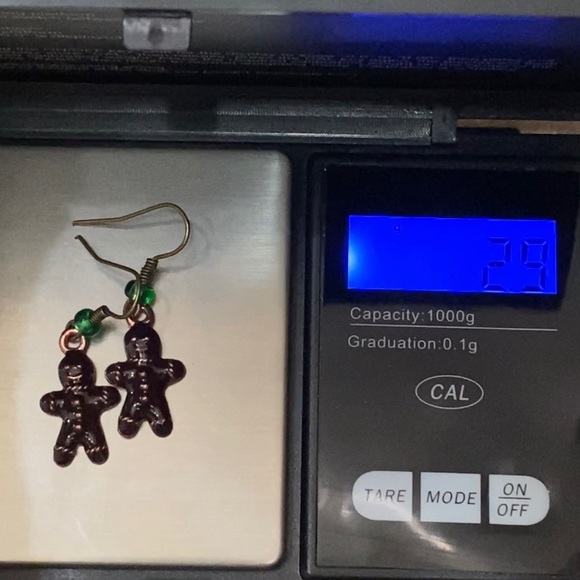 Enameled Gingerbread Christmas Earrings - Picture 9 of 11